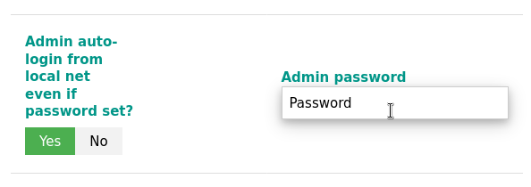 Change admin password